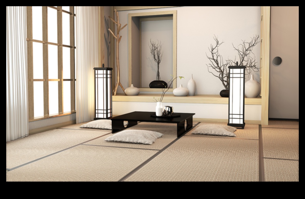 Āzijas iedvesmots dekors Zen mājai