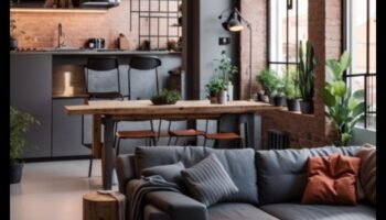 Kā es varu iekļaut industriālo šiks dekoru savā dzīvojamā istabā ar pilsētas elementiem?